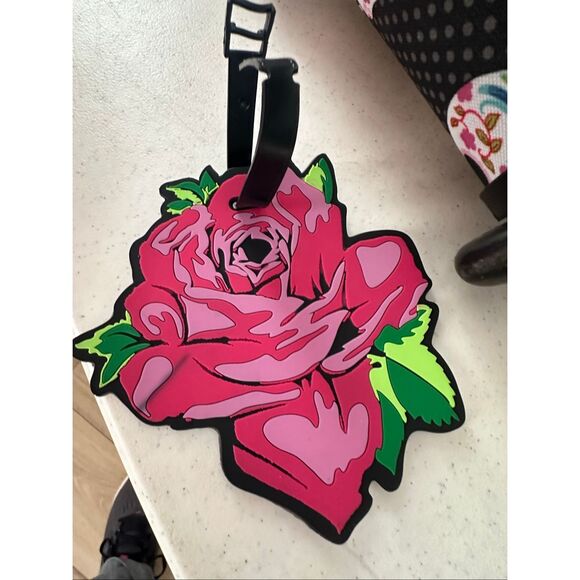 Betsey Johnson Multicolor Skull Party Carry-On Softside Rolling Duffel Bag - Picture 11 of 12